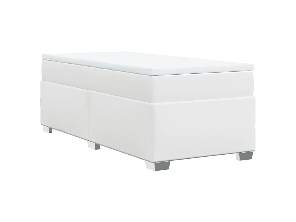 Boxspring met matras kunstleer wit 90x190 cm