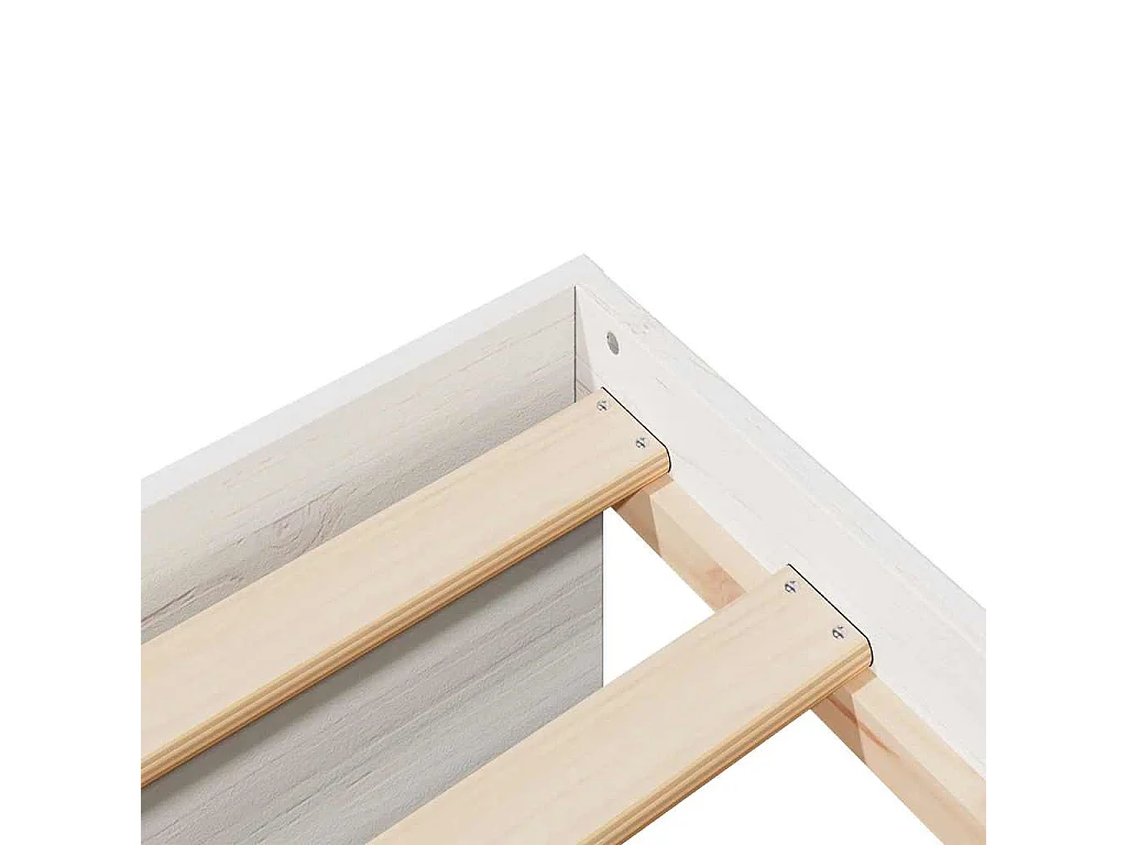 Dormeuse con Materasso Bianca 90x190 cm Legno Massello di Pino