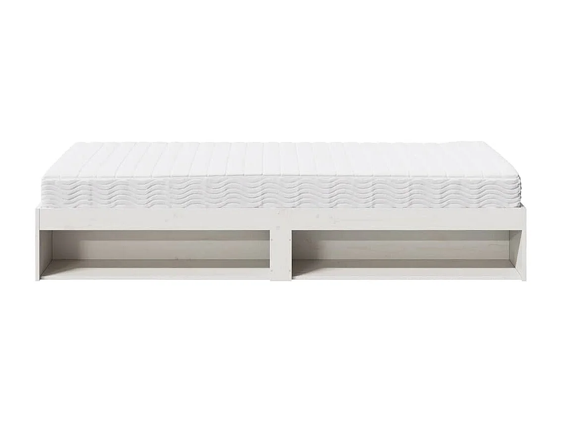 Lit de jour avec matelas blanc 90x190 cm bois de pin massif
