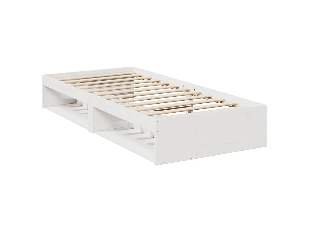 Lit de jour avec matelas blanc 90x190 cm bois de pin massif