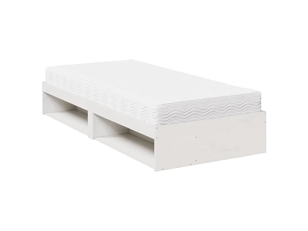 Lit de jour avec matelas blanc 90x190 cm bois de pin massif