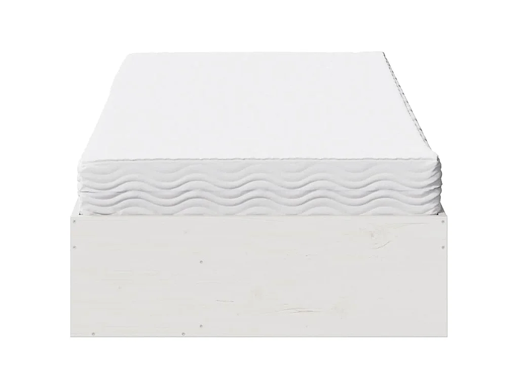 Lit de jour avec matelas blanc 90x190 cm bois de pin massif