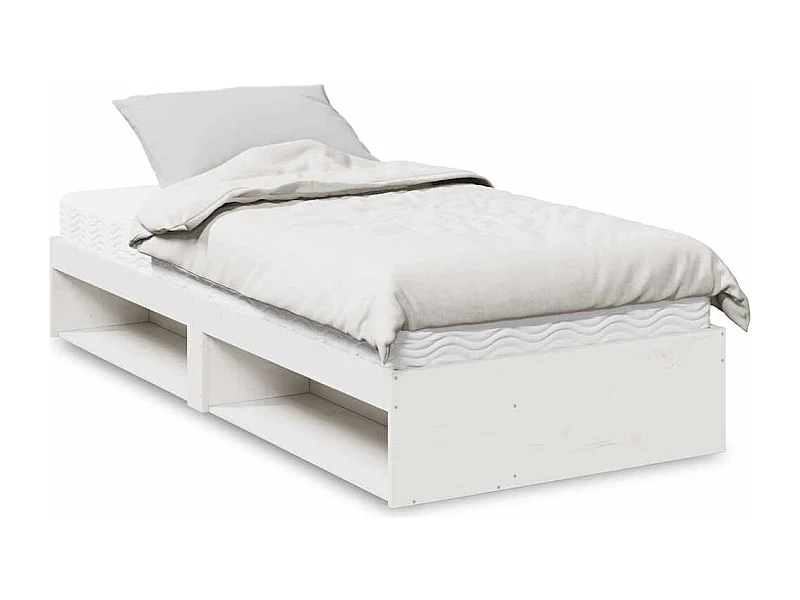 Lit de jour avec matelas blanc 90x190 cm bois de pin massif