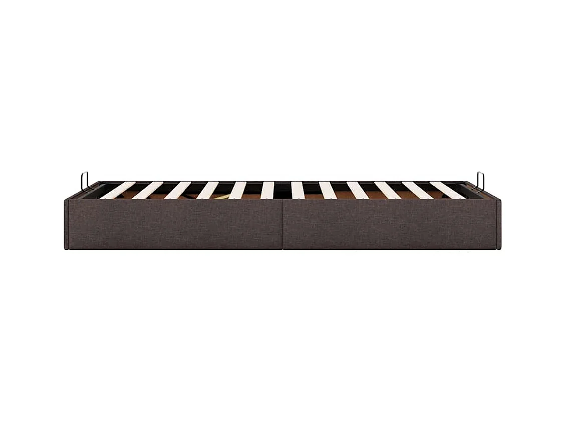 Cadre de lit ottoman sans matelas marron foncé 90x190 cm tissu