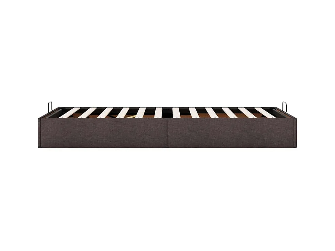 Cadre de lit ottoman sans matelas marron foncé 90x190 cm tissu