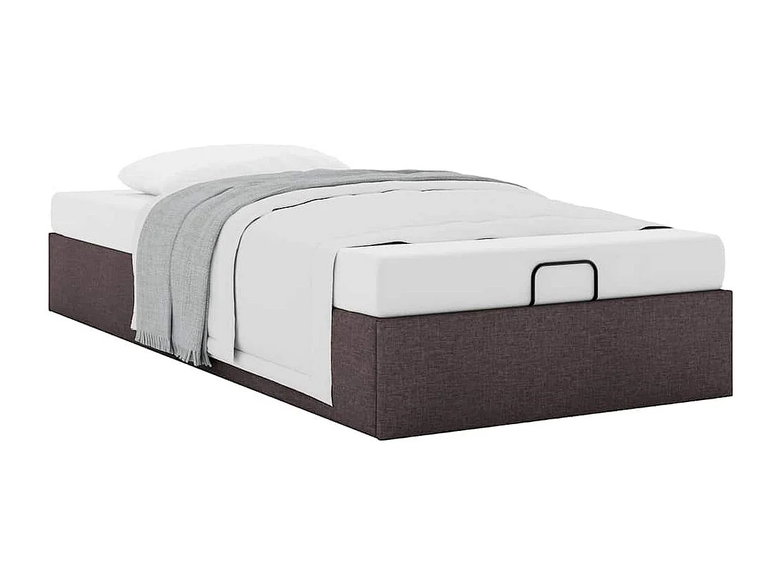 Ottoman-Bett ohne Matratze Dunkelbraun 90x190 cm Stoff