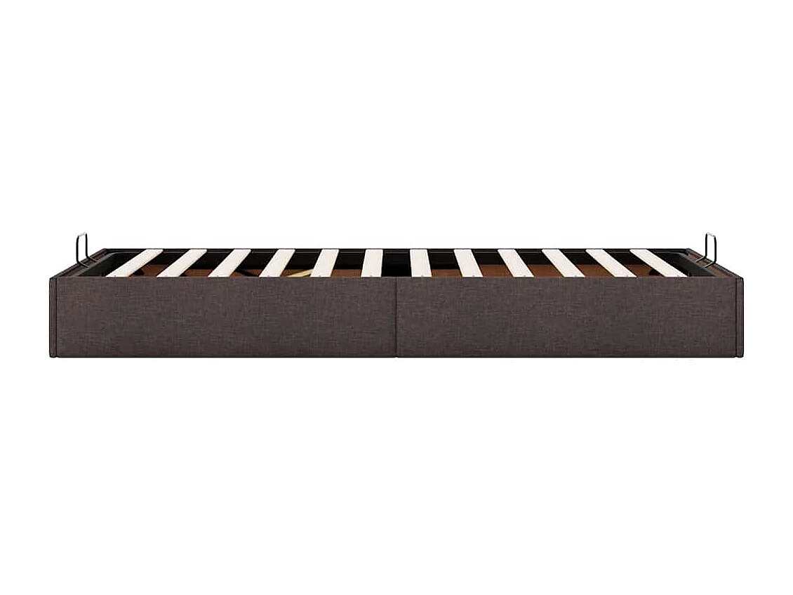 Ottoman-Bett ohne Matratze Dunkelbraun 90x190 cm Stoff