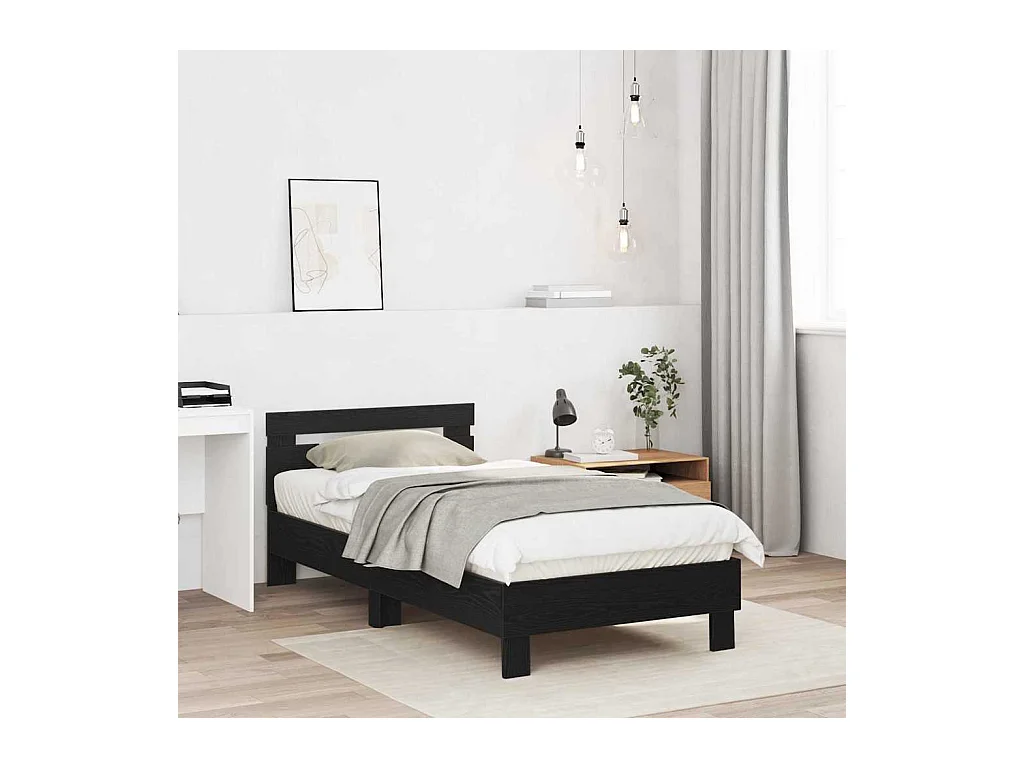 Cadre de lit Chêne noir 90 x 190 cm Bois d'ingénierie