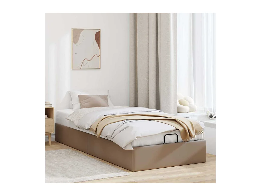Cadre de lit ottoman sans matelas cappuccino 90x200 cm