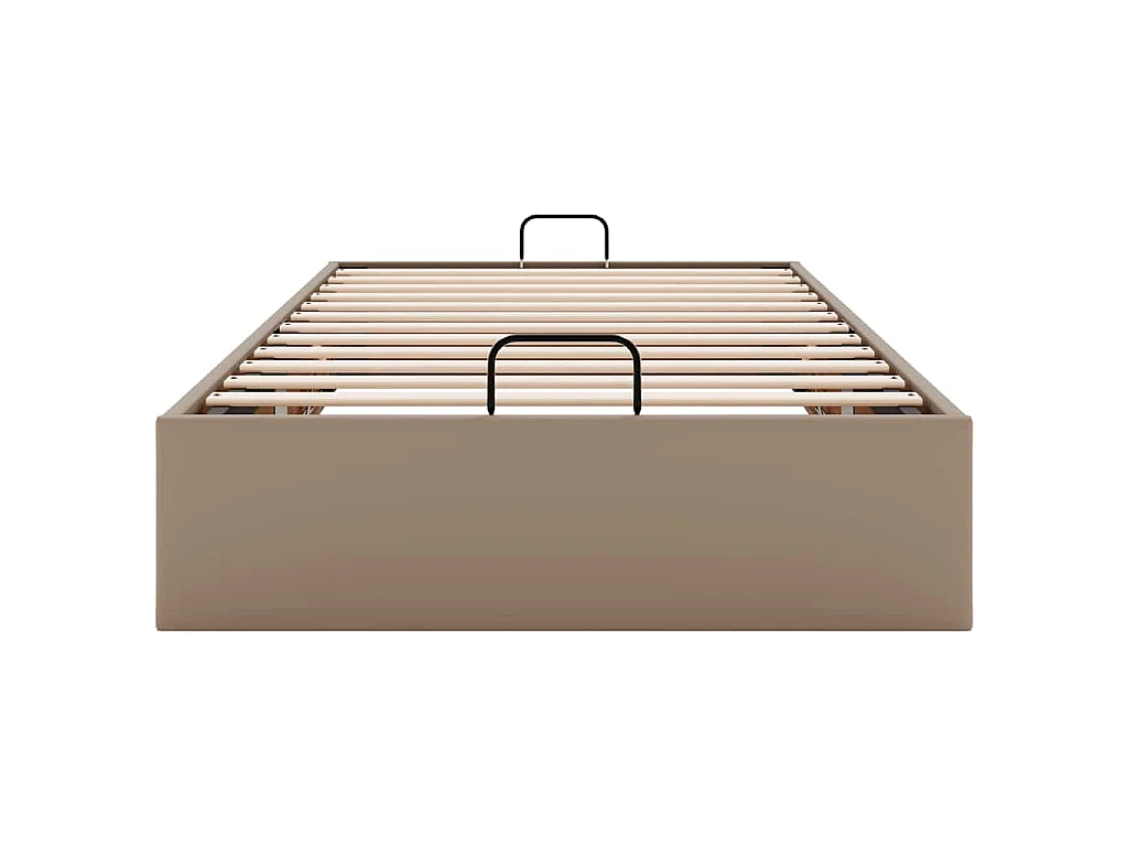 Bedframe zonder matras 90x200 cm kunstleer cappuccinokleurig