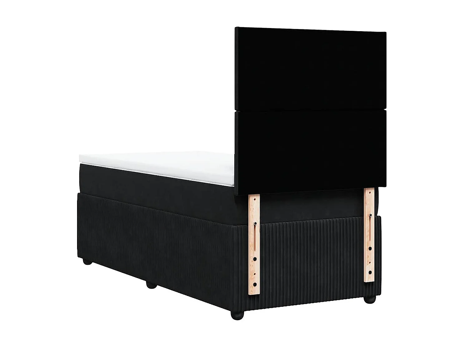 Sommier à lattes de lit avec matelas Noir 90x200 cm Velours