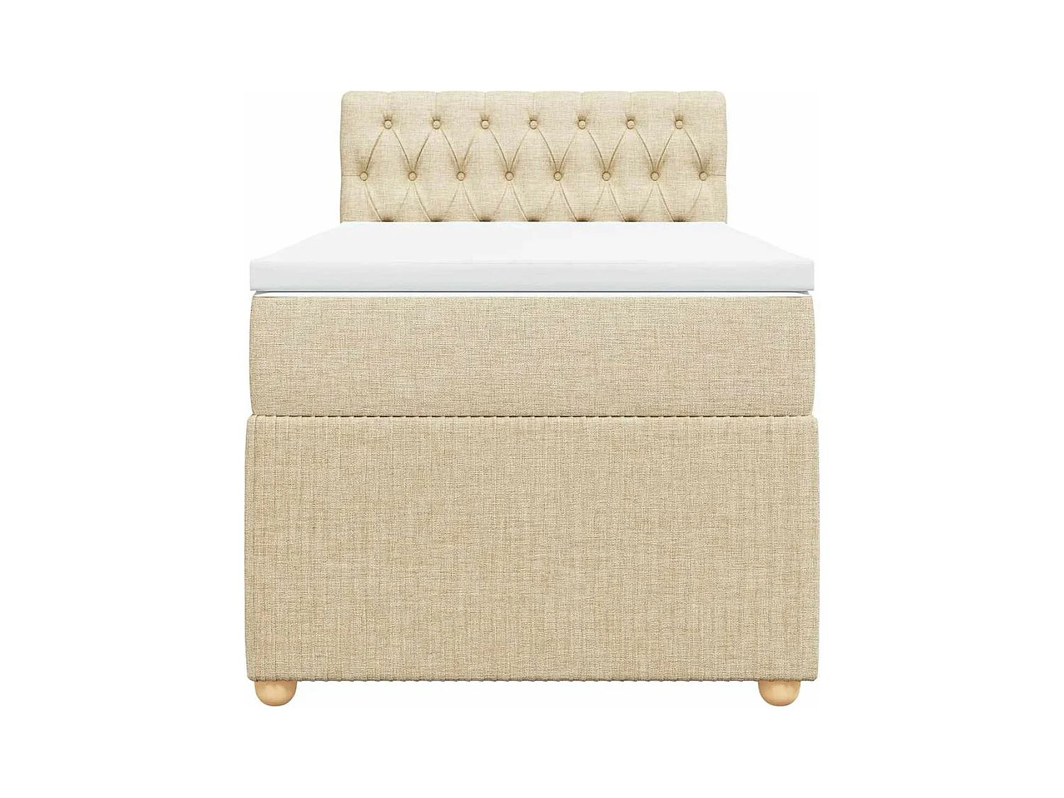 Sommier à lattes de lit avec matelas Crème 100x200 cm Tissu