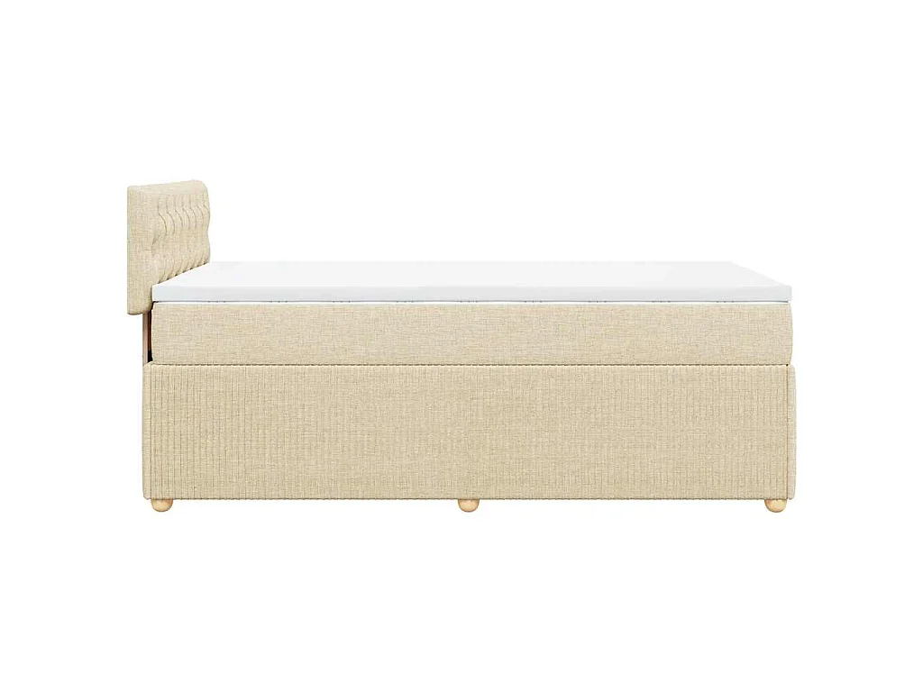 Giroletto a Molle con Materasso Crema 100x200 cm in Tessuto