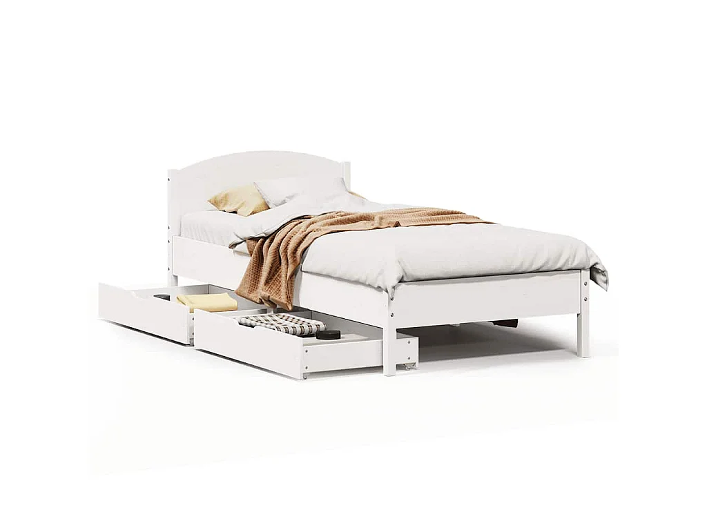 Estructura cama sin colchón madera maciza pino blanca 100x200cm