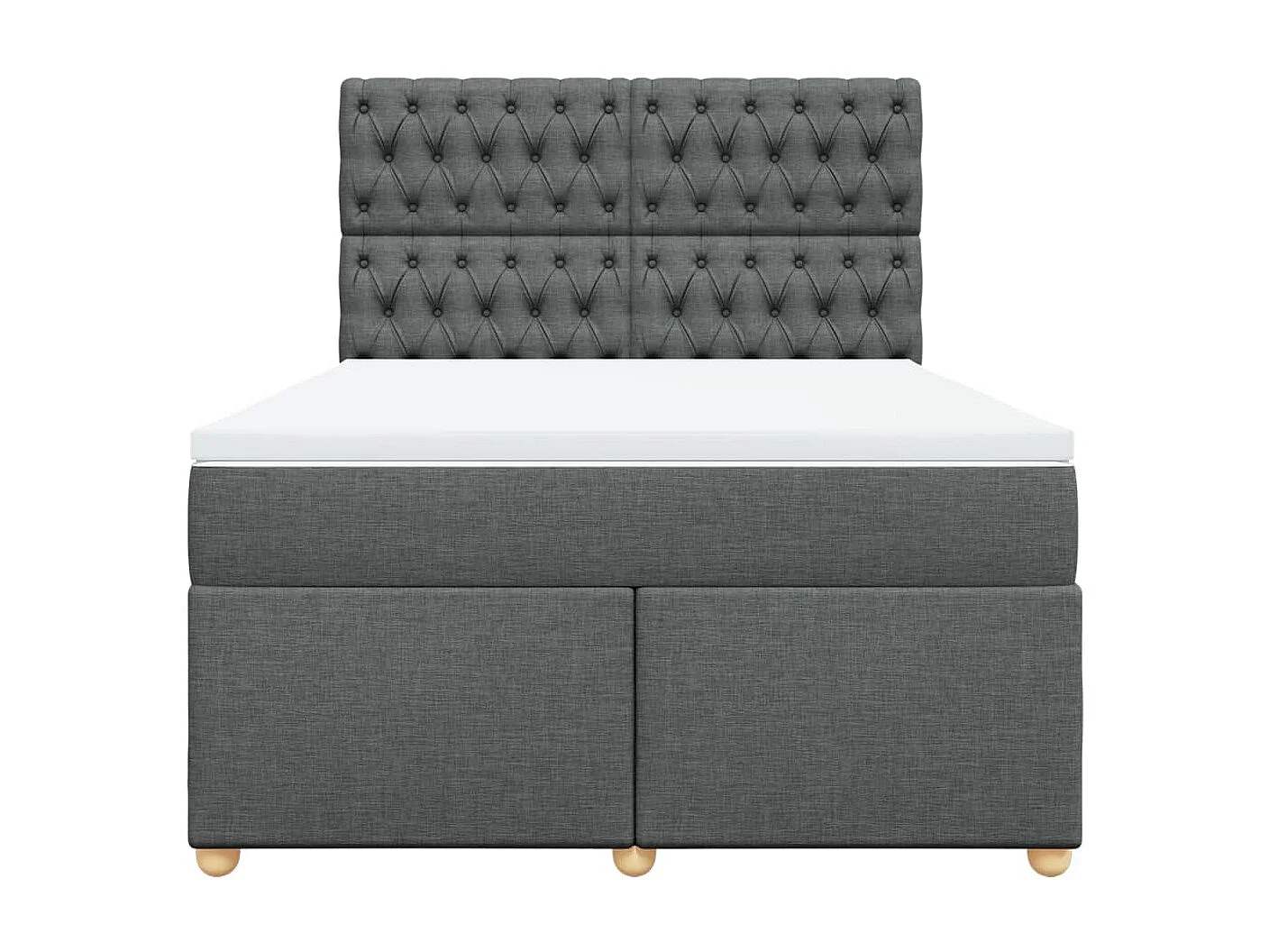 Sommier à lattes de lit avec matelas Gris foncé 140x190cm Tissu