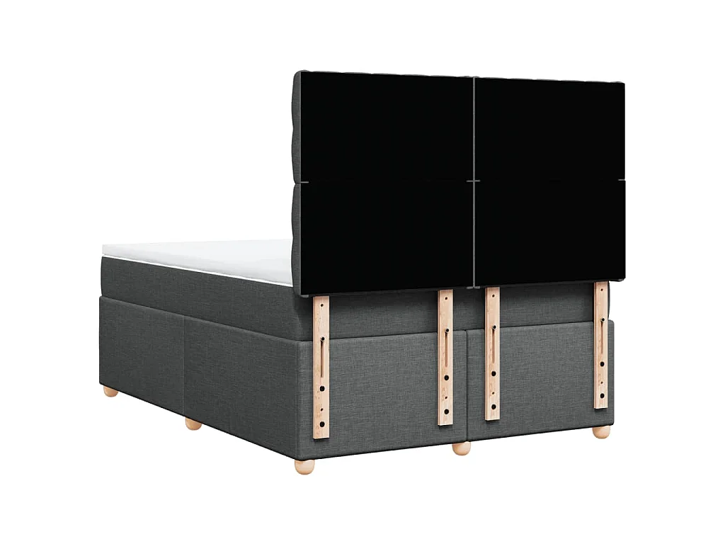 Boxspringbett mit Matratze Dunkelgrau 140x190 cm Stoff