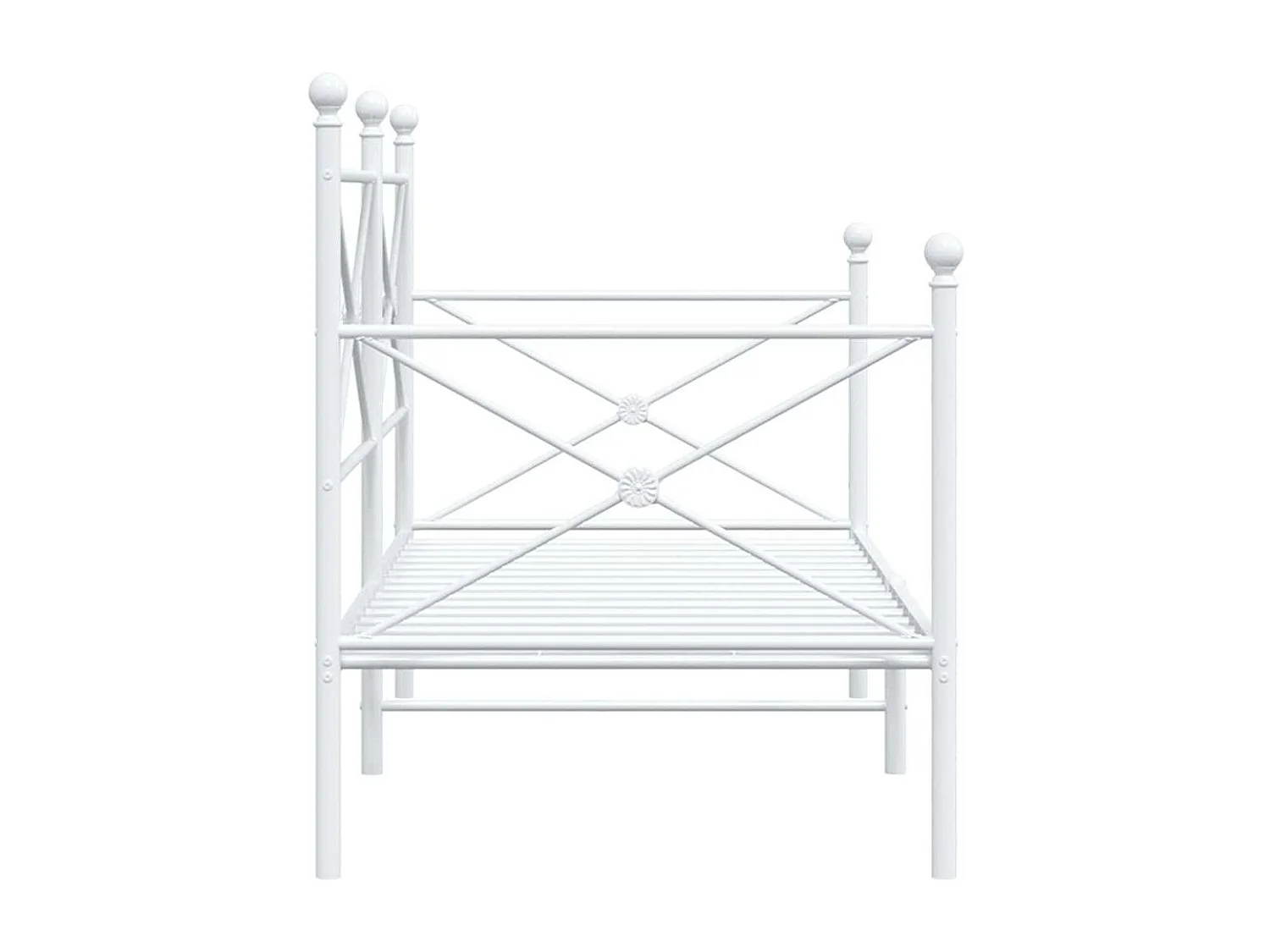 Lit de repos sans matelas blanc 90x200 cm acier