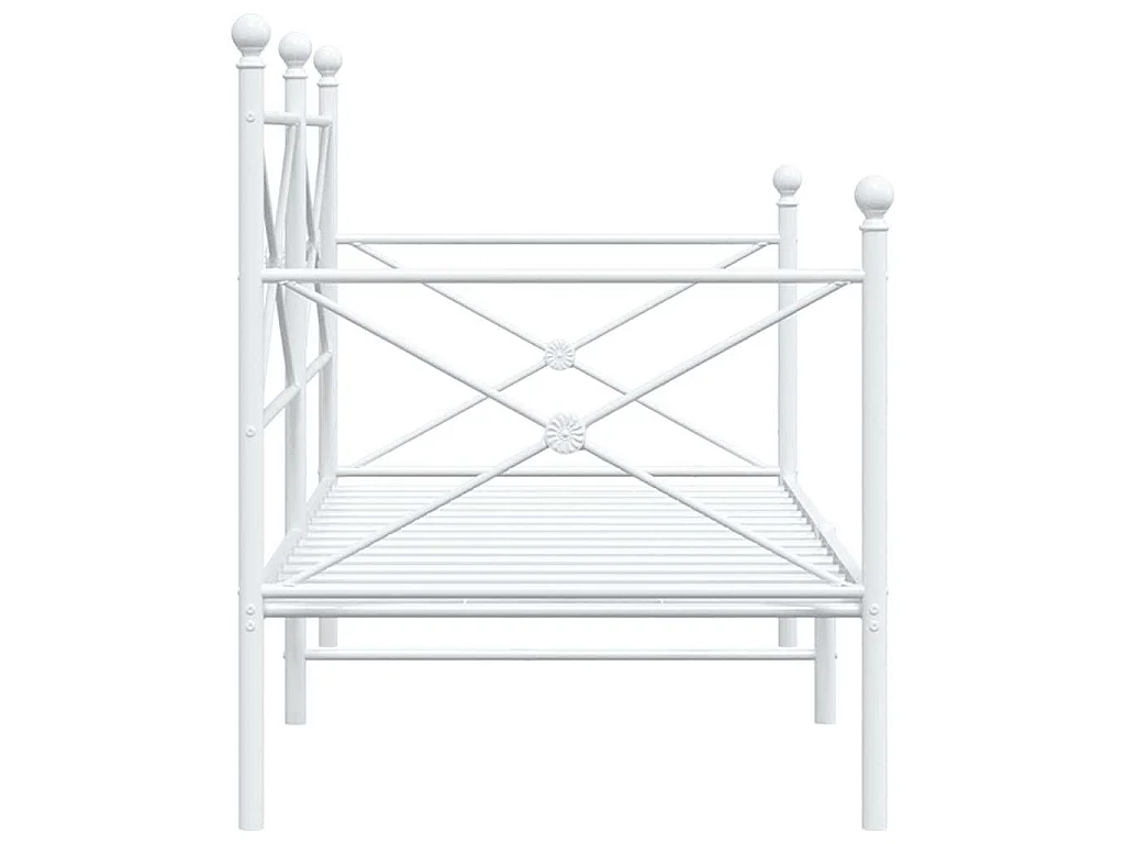 Dormeuse senza Materasso Bianco 90x200 cm in Acciaio