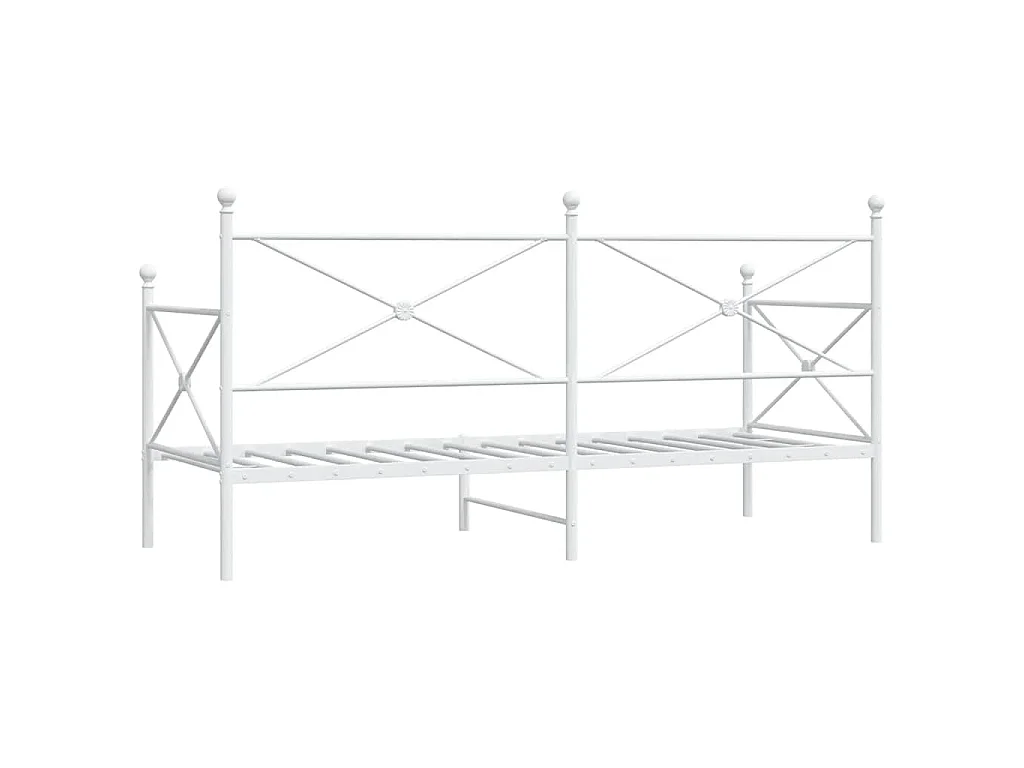 Dormeuse senza Materasso Bianco 90x200 cm in Acciaio
