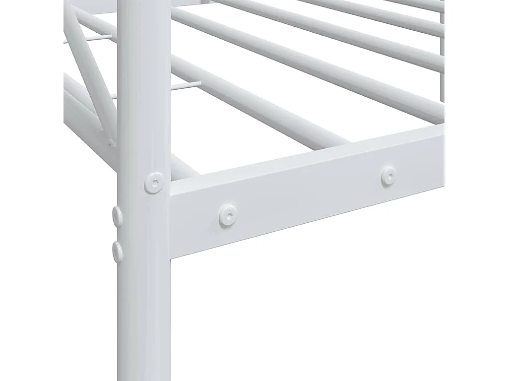 Dormeuse senza Materasso Bianco 90x200 cm in Acciaio
