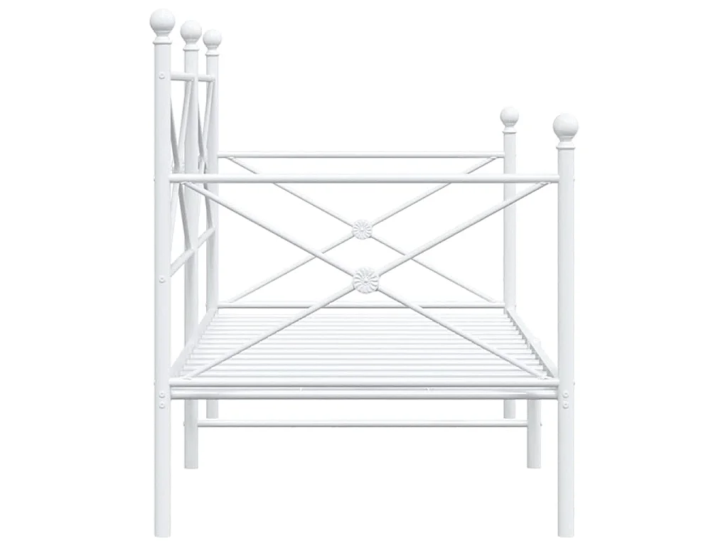 Slaapbank zonder matras 90x200 cm staal wit