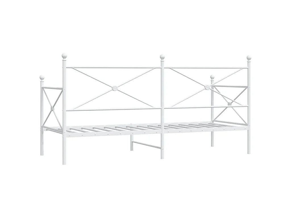 Slaapbank zonder matras 90x200 cm staal wit