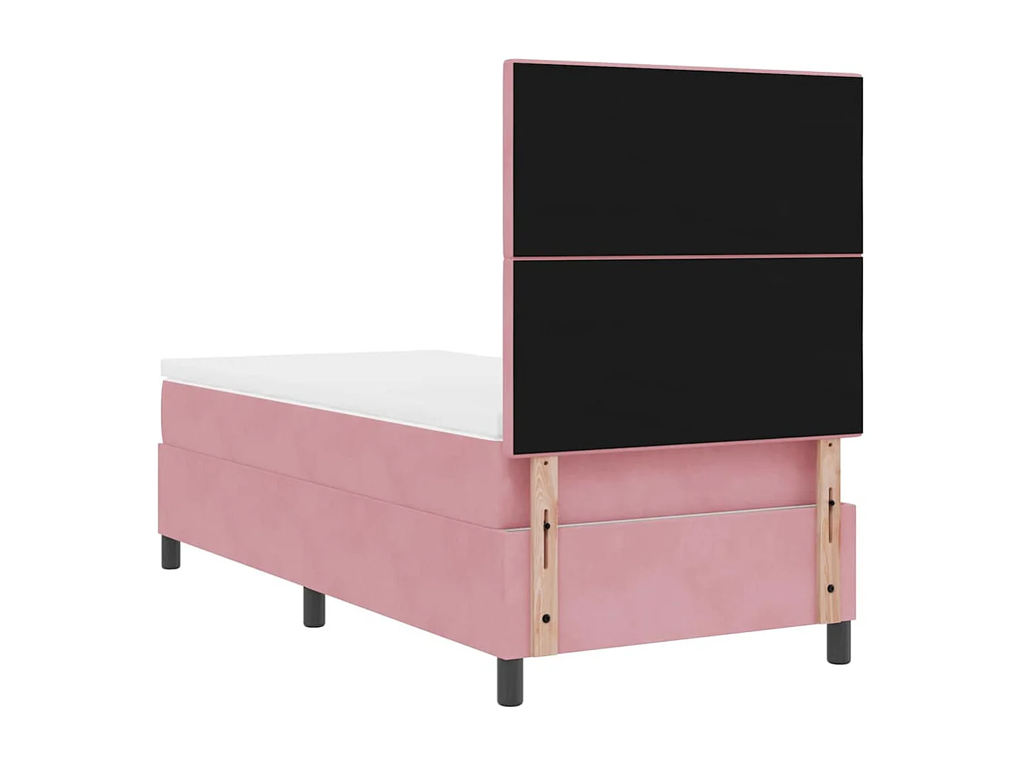 Lit à ressorts avec matelas Rose 90 x 200 cm tissu