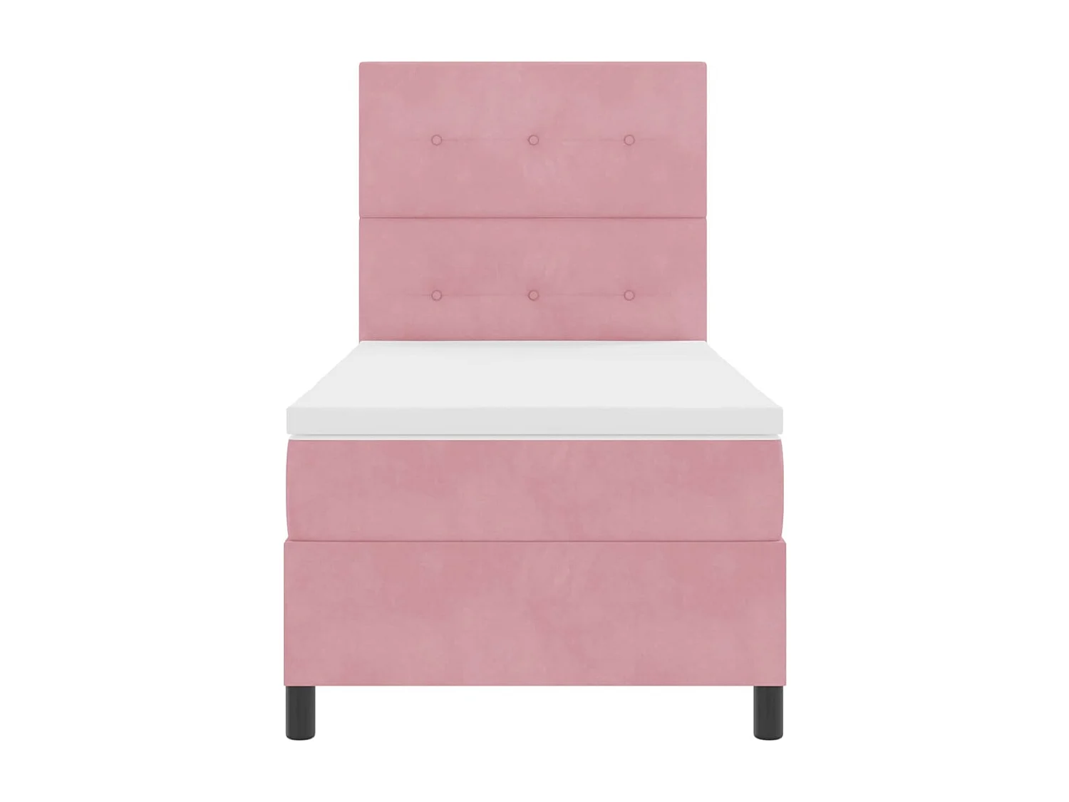 Letto a molle con testiera Rosa 90 x 200 cm Velluto