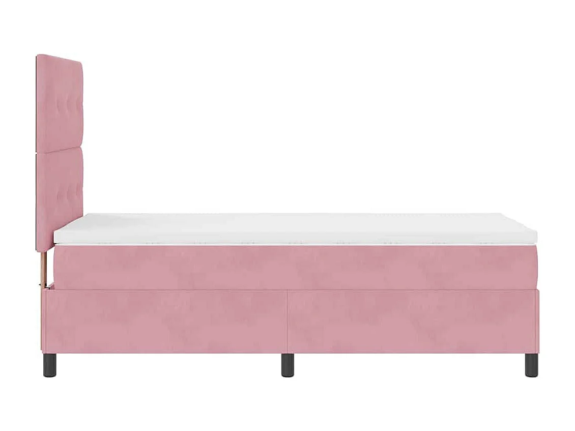 Letto a molle con testiera Rosa 90 x 200 cm Velluto