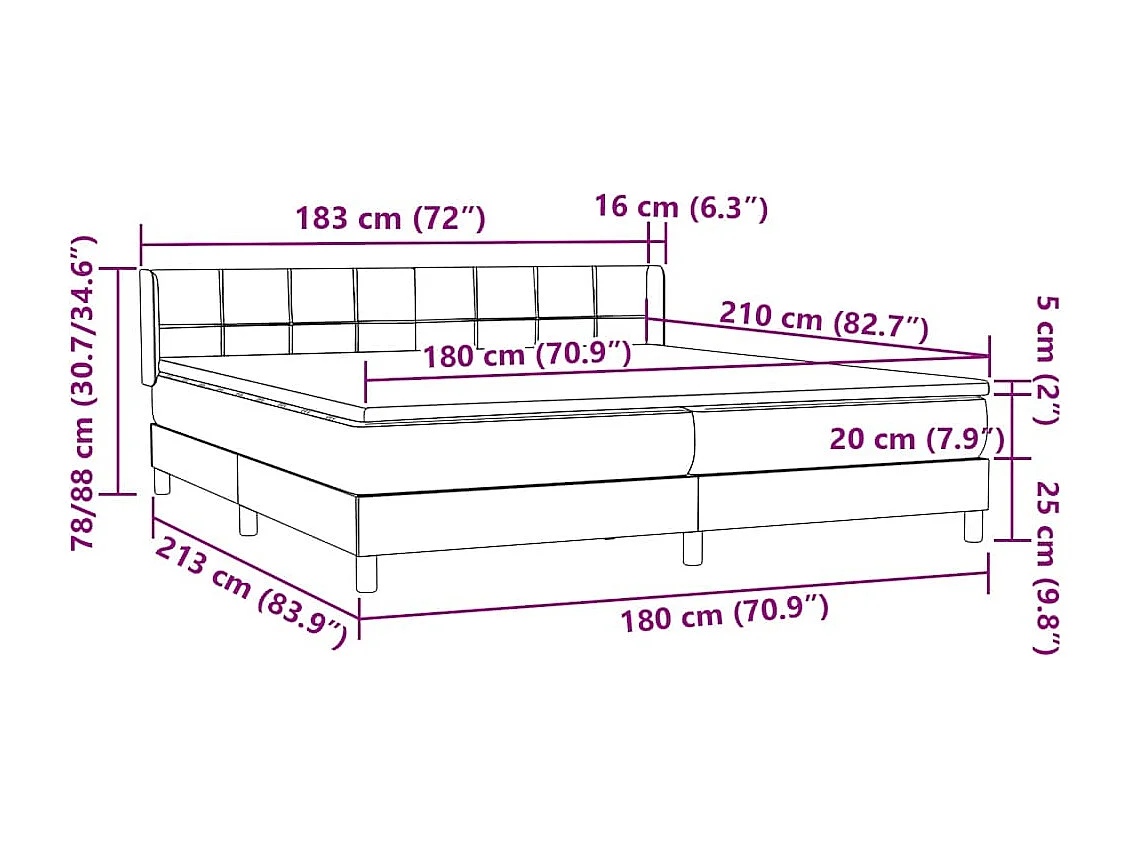 Boxspring met matras fluweel donkergroen 180x210 cm