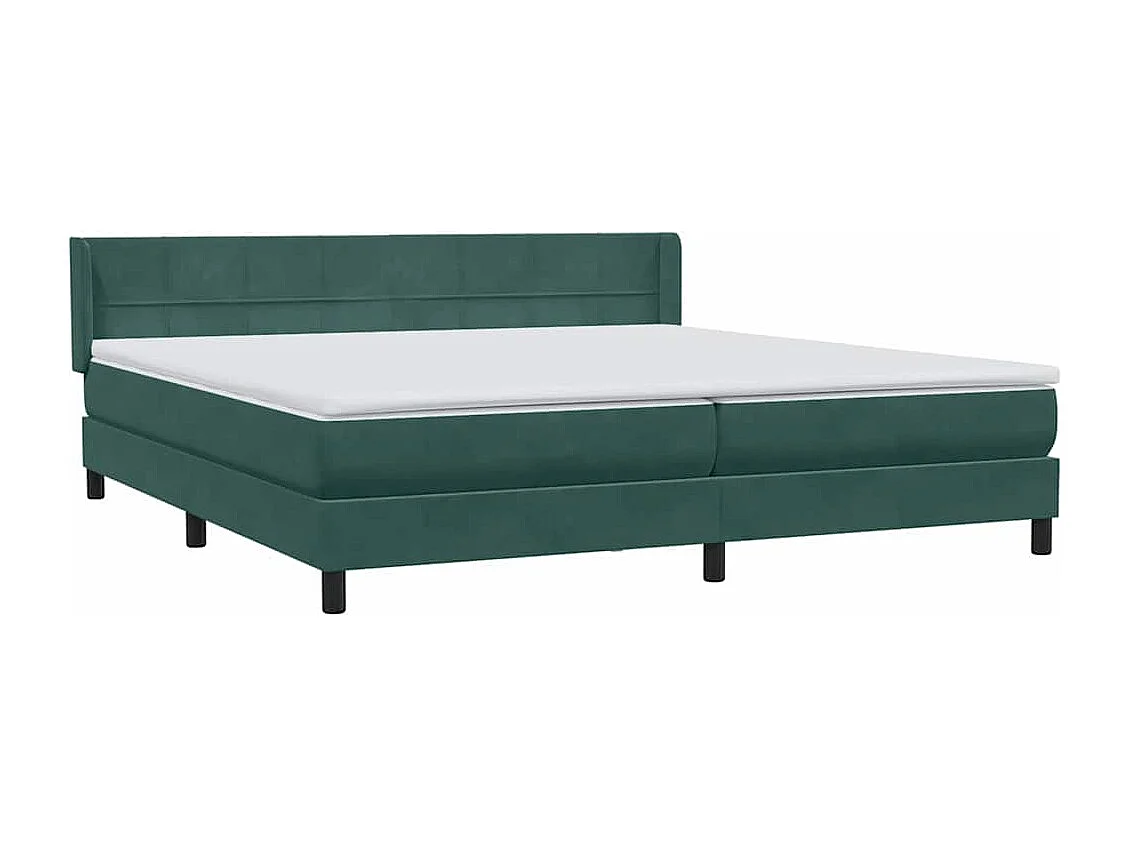 Boxspring met matras fluweel donkergroen 180x210 cm