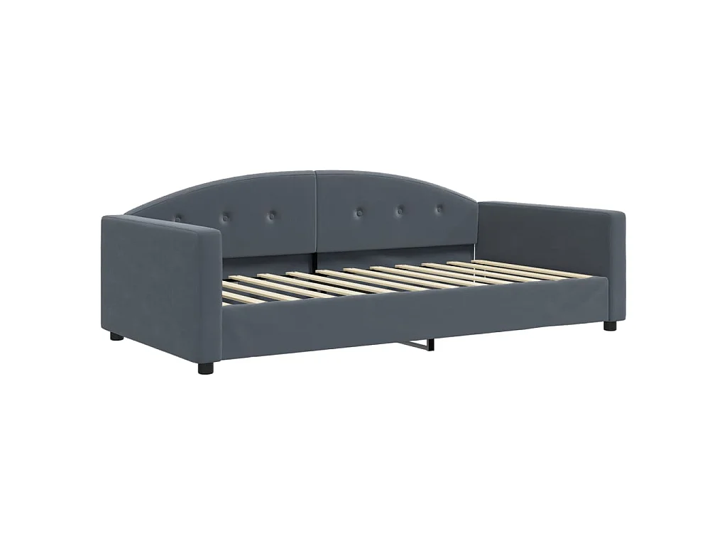 Divano Letto Estraibile Materassi Grigio Scuro 100x200 Velluto