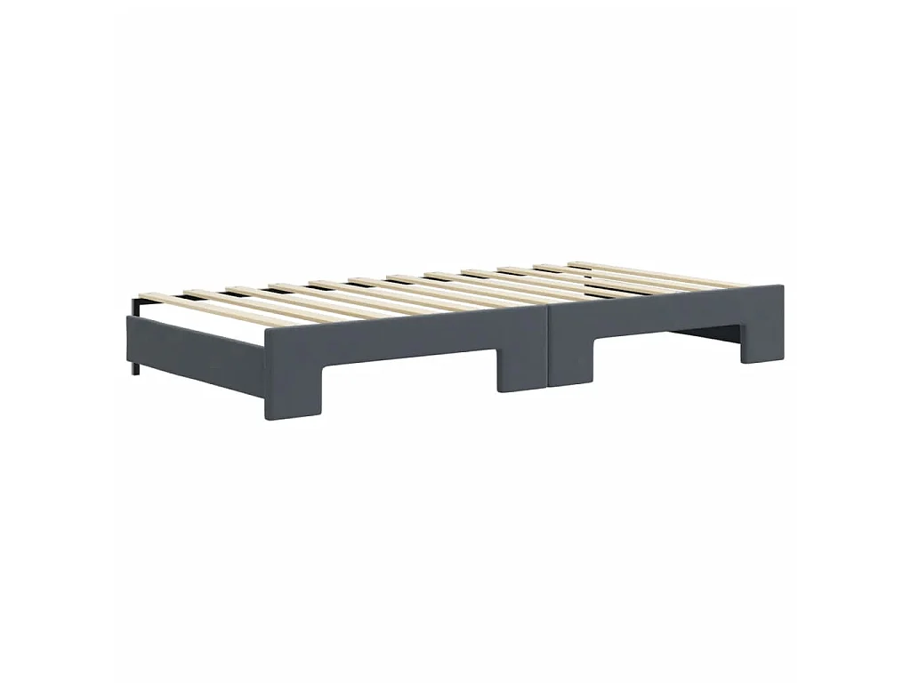 Divano Letto Estraibile Materassi Grigio Scuro 100x200 Velluto