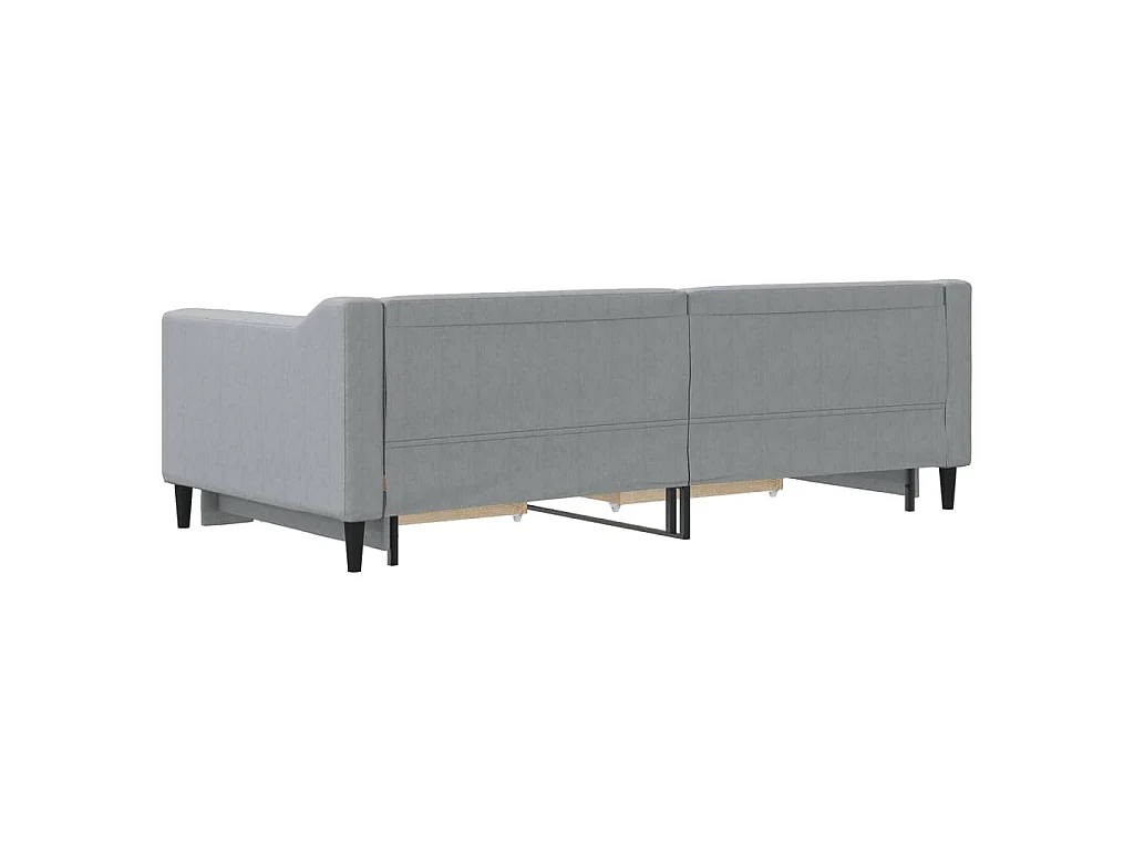 Sofá-cama c/ gavetão e gavetas 90x190 cm tecido cinzento-claro