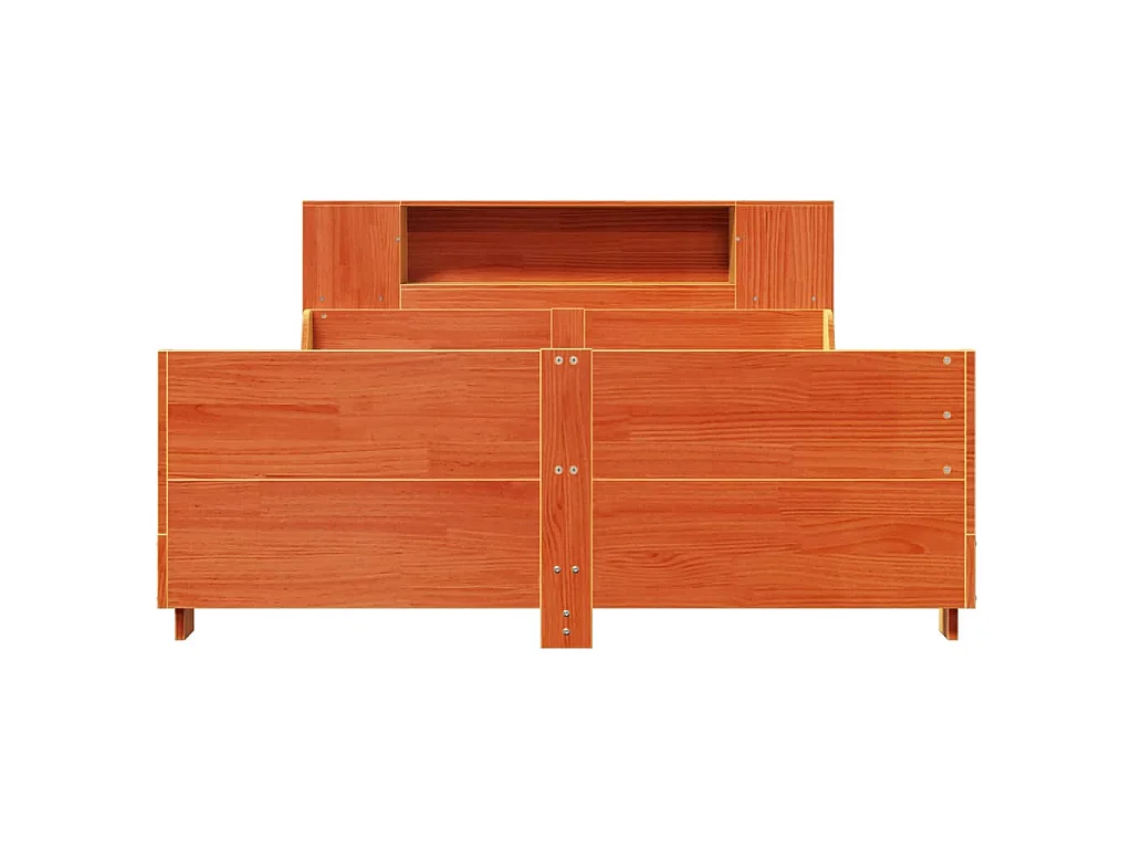 Massivholzbett ohne Matratze Wachsbraun 140x190 cm Kiefernholz
