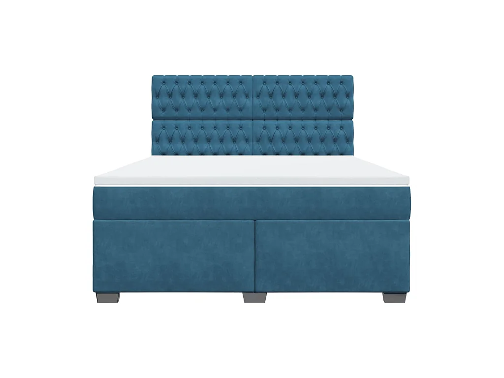 Cama com molas/colchão 180x200 cm veludo azul