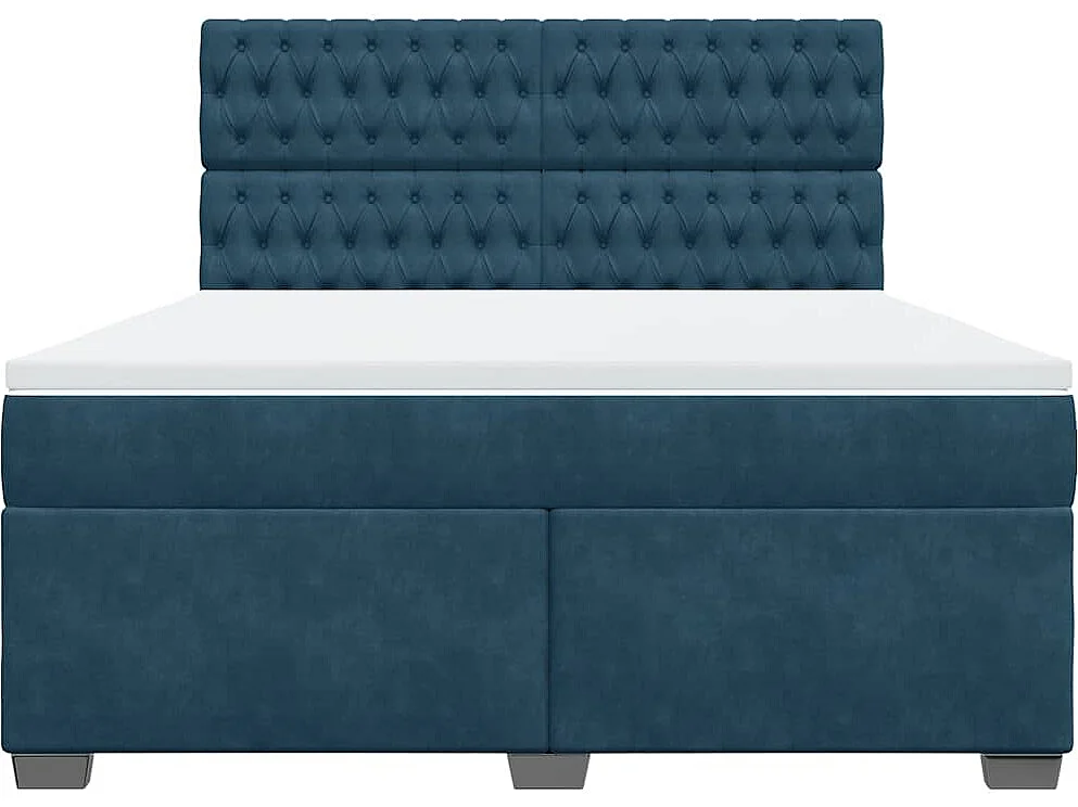 Boxspringbett mit Matratze Blau 180x200 cm Samt