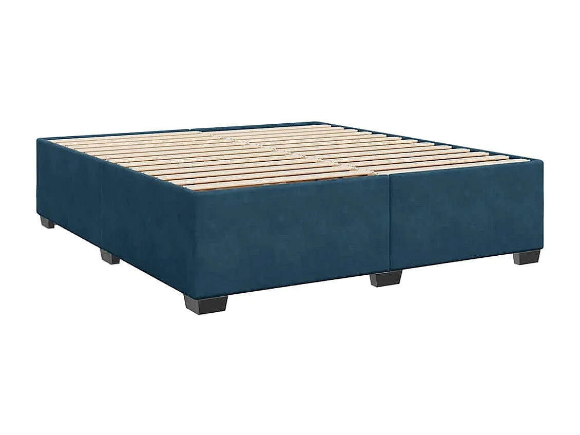 Boxspringbett mit Matratze Blau 180x200 cm Samt