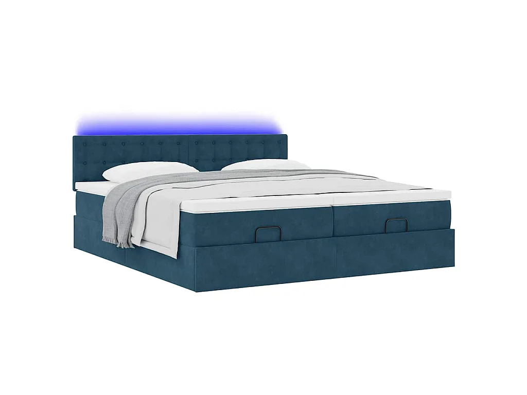 Ottoman bed met matrassen en LED's 180x200cm fluweel