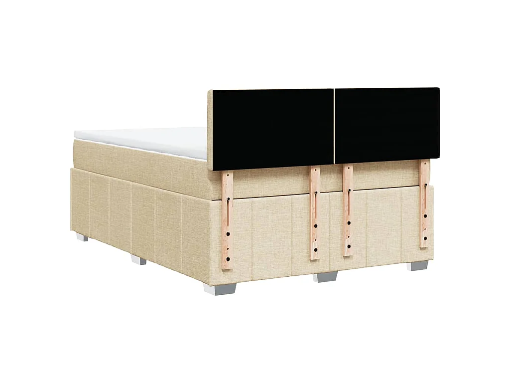 Boxspring met matras stof crèmekleurig 160x200 cm