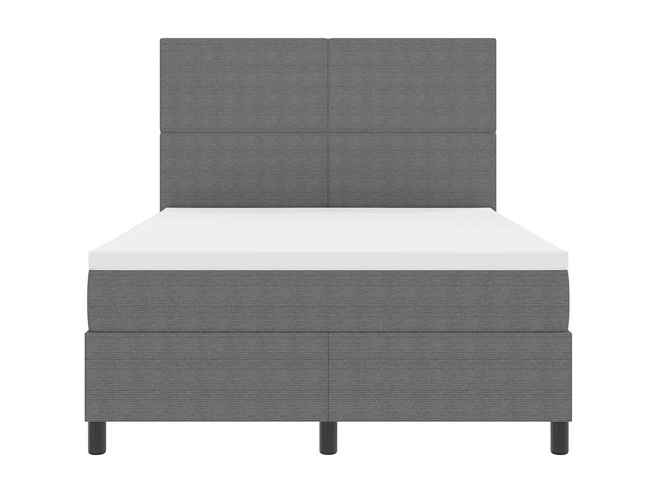 Lit à ressorts Gris clair et blanc 140 x 200 cm