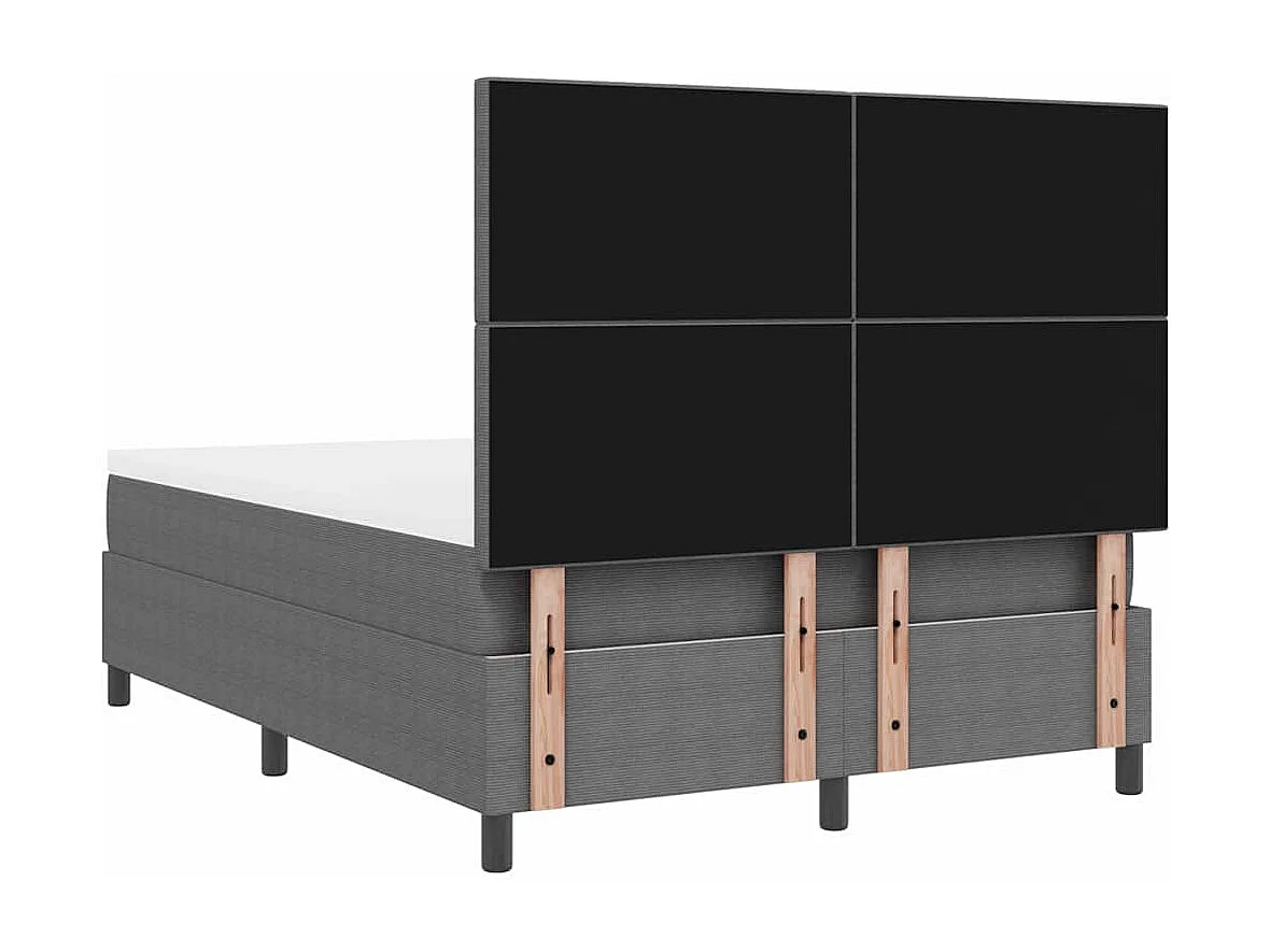 Lit à ressorts Gris clair et blanc 140 x 200 cm