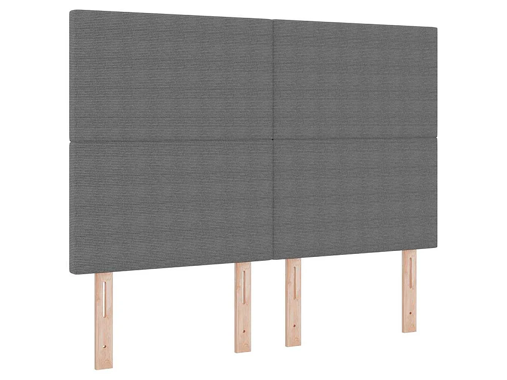 Boxspringbett Hellgrau und Weiß 140 x 200 cm Cordstoff