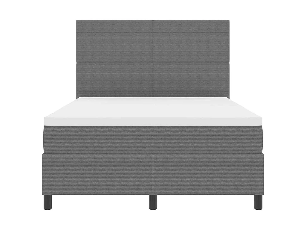 Boxspringbett Hellgrau und Weiß 140 x 200 cm Cordstoff