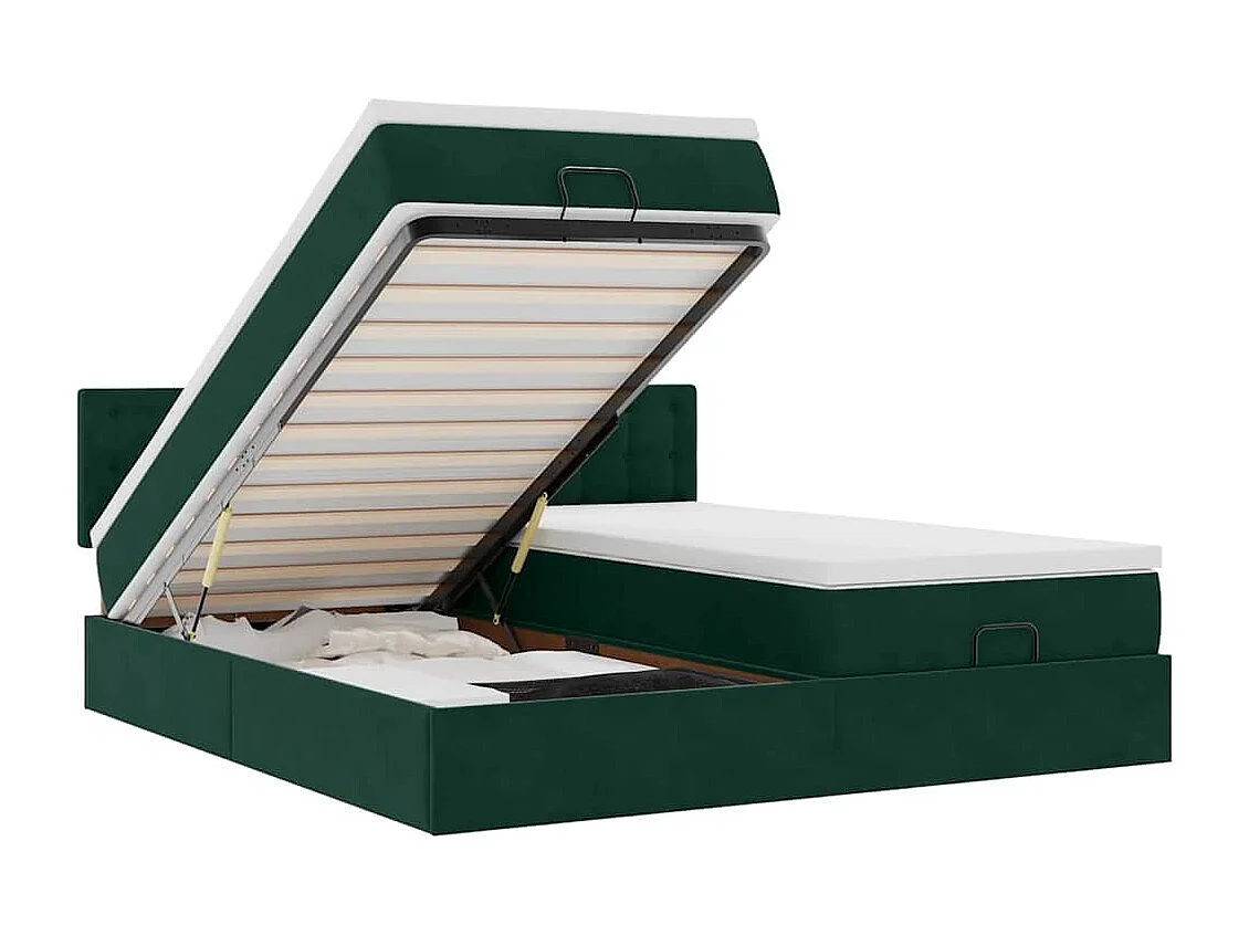 Struttura Letto Pouf con Materassi 180x200 cm Velluto