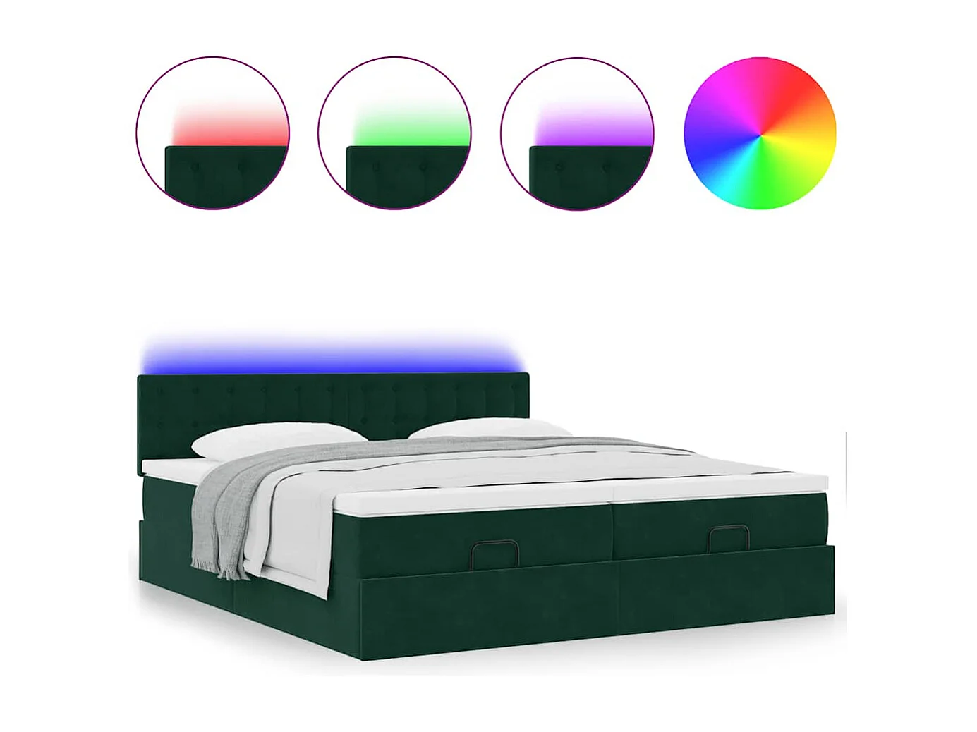 Struttura Letto Pouf con Materassi 180x200 cm Velluto