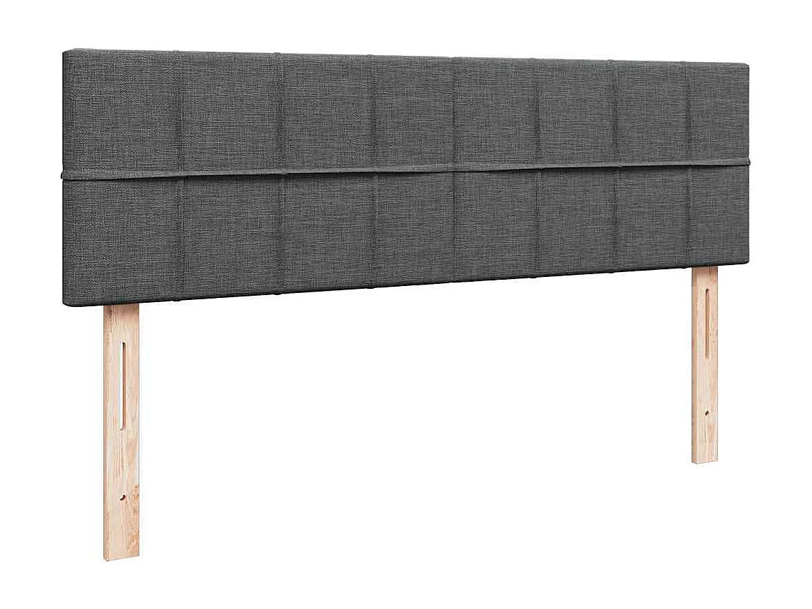 Cadre de lit ottoman avec matelas gris foncé 160x200cm tissu