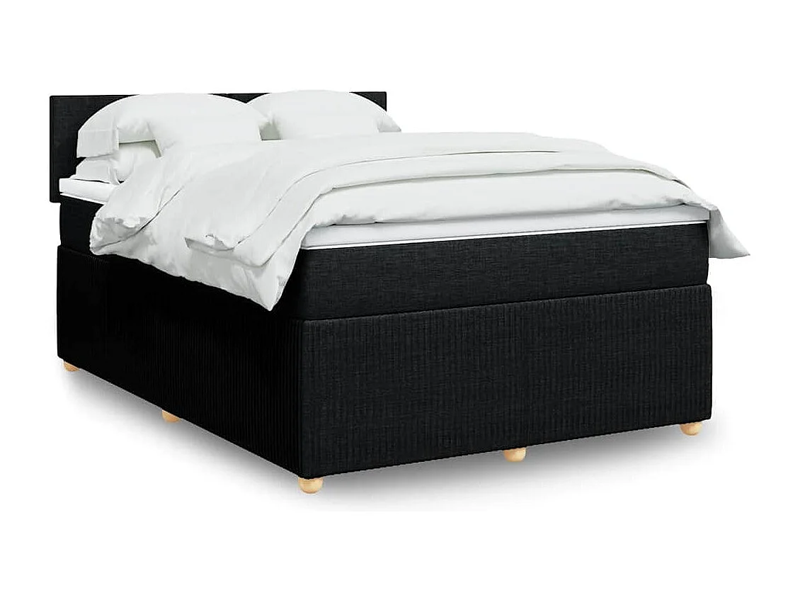 Giroletto a Molle con Materasso Nero 140x190 cm in Tessuto