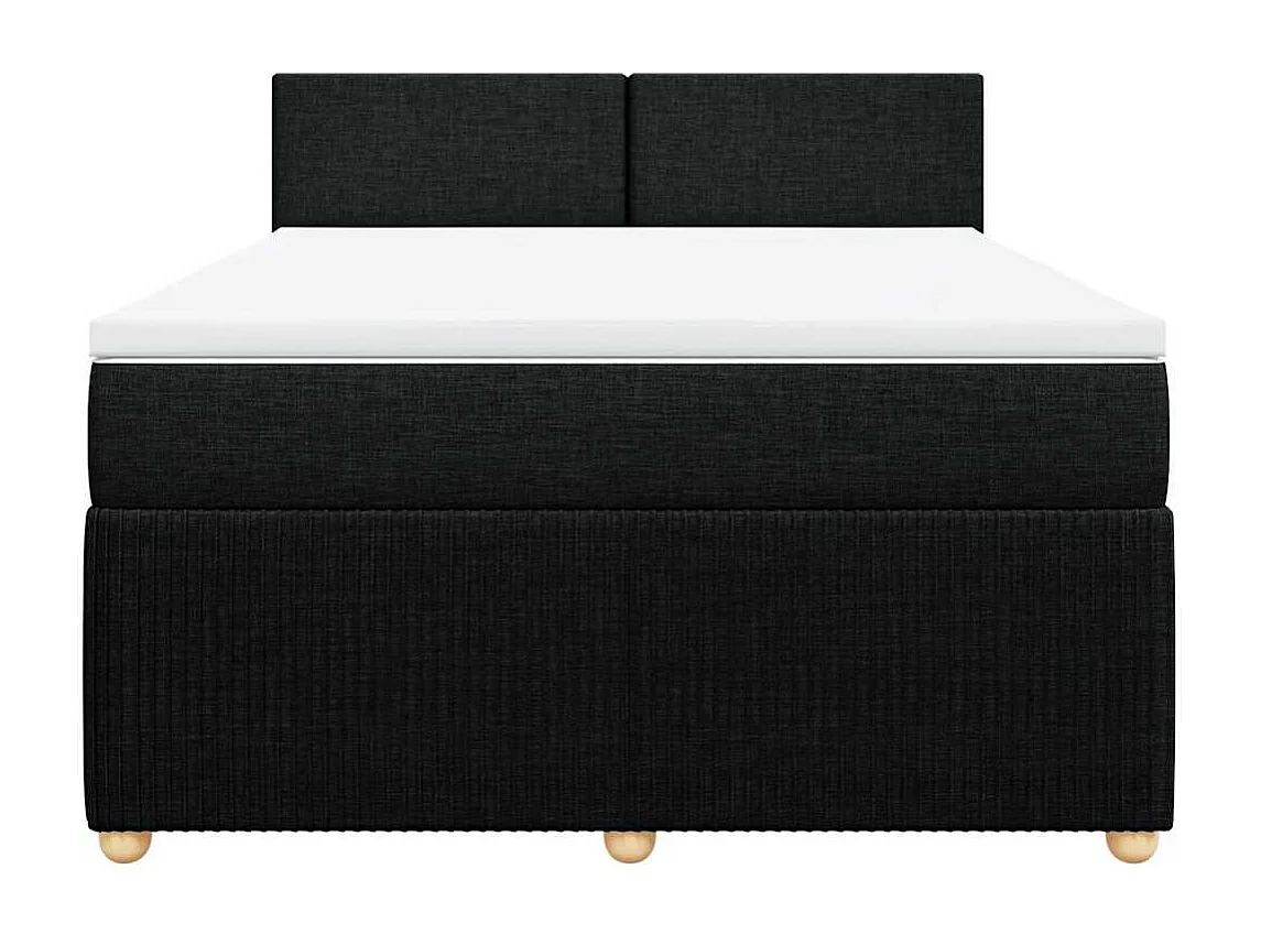 Giroletto a Molle con Materasso Nero 140x190 cm in Tessuto