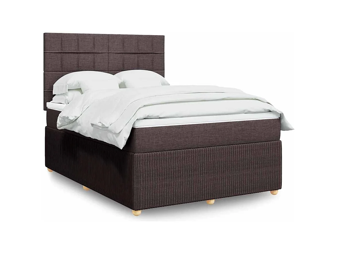 Sommier à lattes de lit avec matelas Marron foncé 140x200 cm